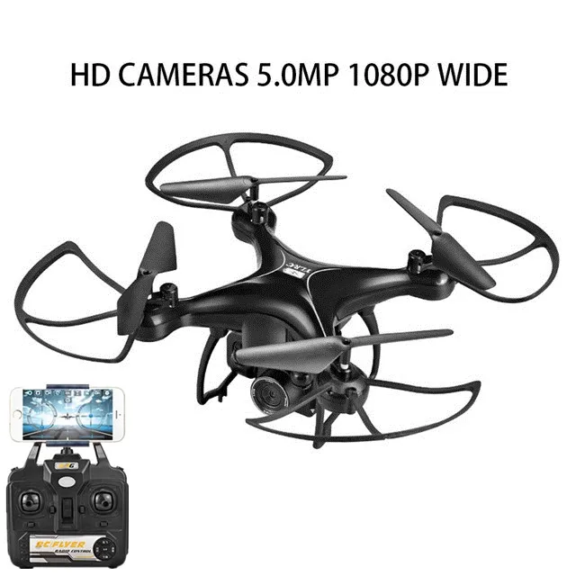 Дроны с камерой HD ESC камера Wi-Fi FPV видео экран передача пользовательский route flight Голосовое управление Радиоуправляемый Дрон игрушечные Квадрокоптеры - Цвет: black 108P camera