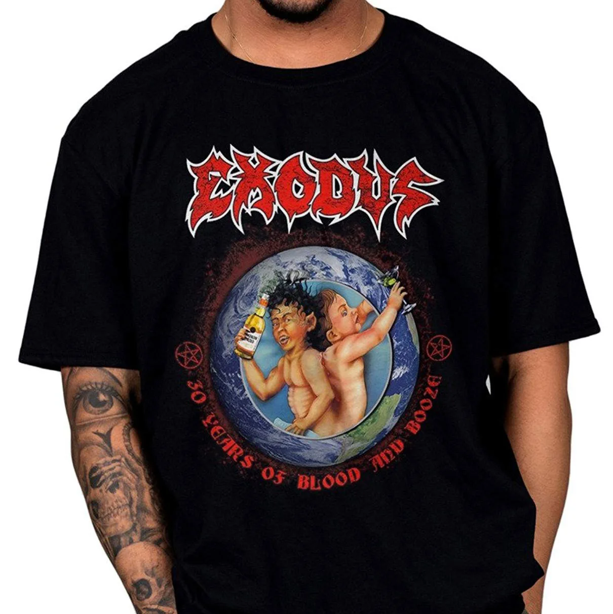 Официальный Exodus 30 лет унисекс футболка крови в Out exhibent B Force Habit Band дизайн мужская