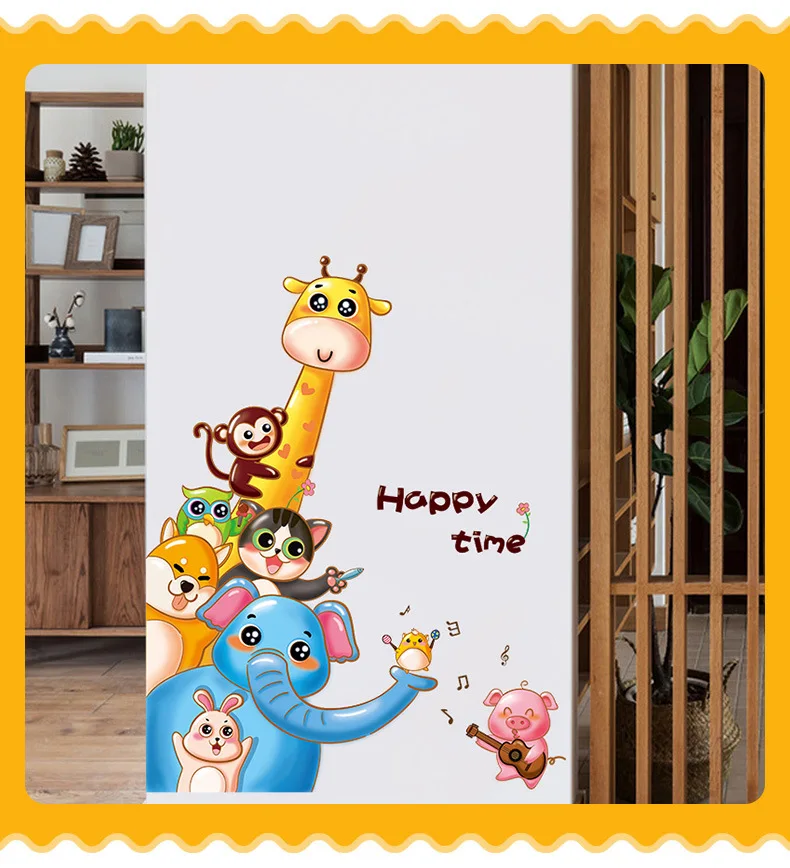 9306 Cute Animal a Wall Stickers Cartoon Baby Elephant Creative Stickers Decoration Living Room a Generation of Fat Self-Adhesiv
