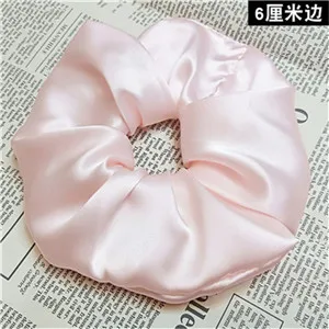 Light-pink Модные женские элегантные 6 см ширина чистый шелк резинки для волос милая резинка OL базовый зажим для волос конский хвост держатель - Цвет: Light-pink