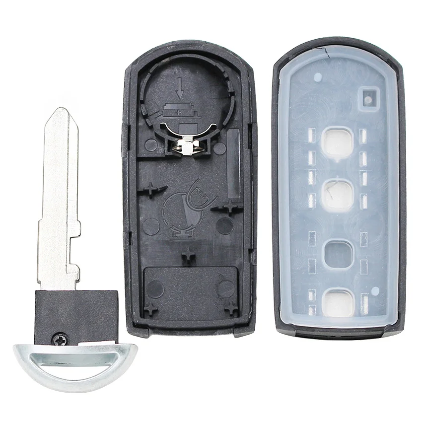 2+ 1/3 кнопки дистанционного ключа оболочки Чехол Smart корпус для ключей от автомобиля для Mazda 3, 5, 6, CX-5 CX-7 CX-9 MX-5 Miata со вставкой ключ необработанное лезвие