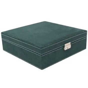 

2-Layer Jewelry Box for Girl Large Suede Jewelry Display Case with Lock Ring Necklace Earring Ear Stud Bracelet Brooch