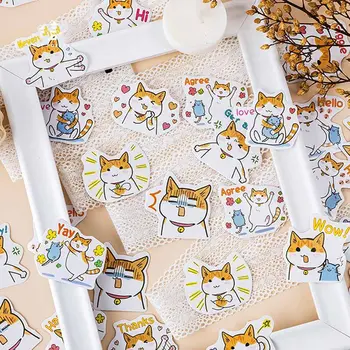 

45 Pcs/Box Cute Fat Orange Cats Diary Paper Lable Sealing Stickers Crafts And Scrapbooking Decorative Life Log DIY Stationery