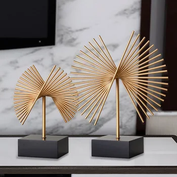 

[HHT] Post-modern Minimalist Study Room Ornaments Abstract Living Room Office Decoration Accessories Creative Metal Crafts