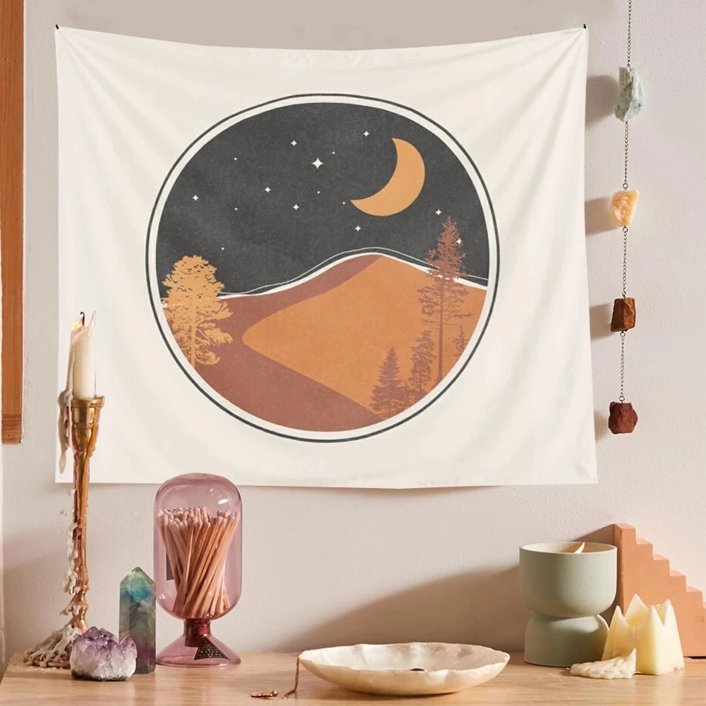 Sun Moon/абстрактные Горы Закат гобелен настенный художественный Гостиная номер
