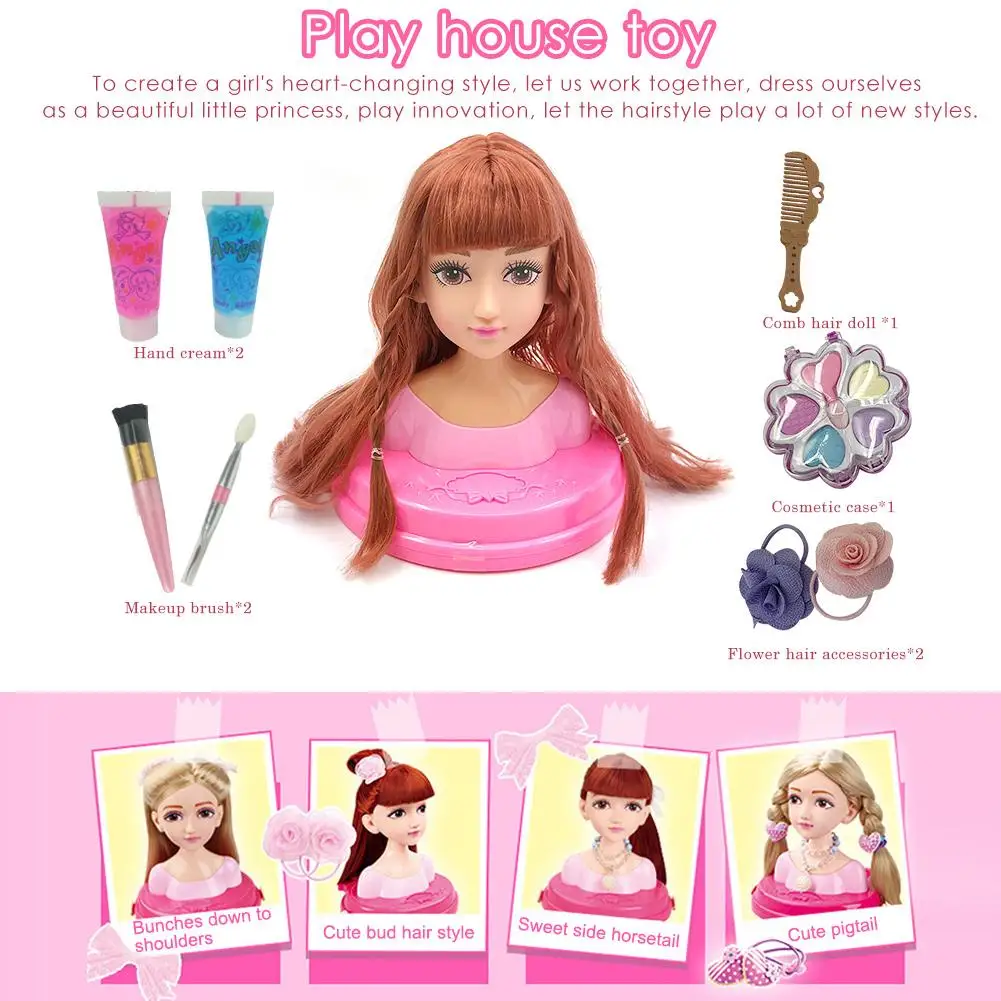 Детская одежда для макияжа, куклы для девочек, игровой домик, игрушки для девочек, платья, гребни, пластиковые волосы, плетение, комод, игрушки
