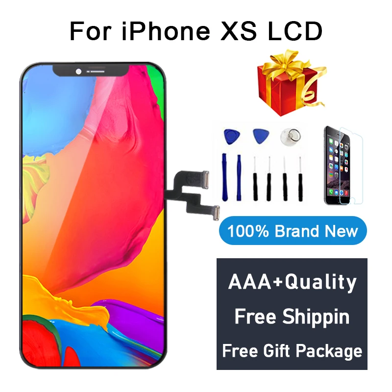 

AAA +++ Incell Display For iPhone XS LCD 3D Touch Screen Assembly Digitizer 100% No fixed pixels LCD For iphone XS Free shipp