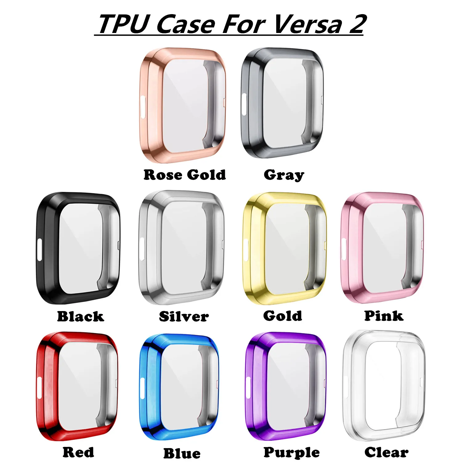 Мягкий чехол из ТПУ с Покрытием s Для Fitbit Versa 2 lite полная защита экрана силиконовый