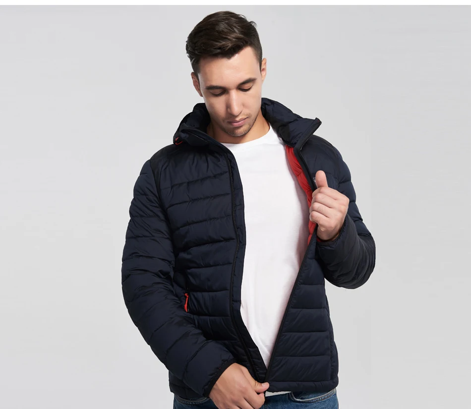 New Men Winter Jacket Casual Padded Jacket Winter Coat Solid Cotton Jacket Detachable Hood High Quality Brand Man Jackets