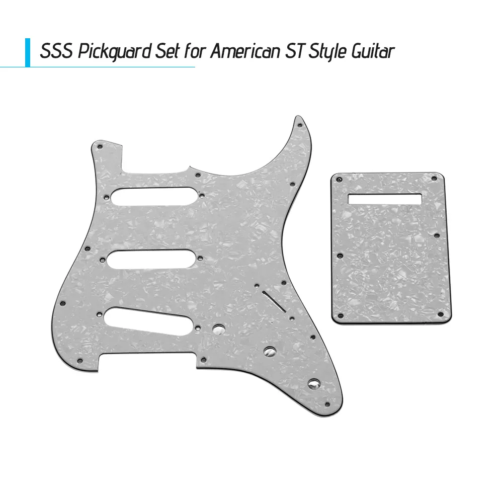 SSS электрогитара pick guard набор с задней пластиной винты pick Guard для американских ST стиль гитары белый жемчуг