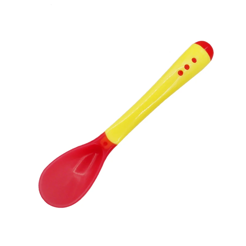 Natural Wheat Straw Bowl Baby Fork Food Bowl Kids Cartoon Toddler Children Spoon Dinner Plate Set Training Tableware Feeding - Цвет: Yellow Spoon