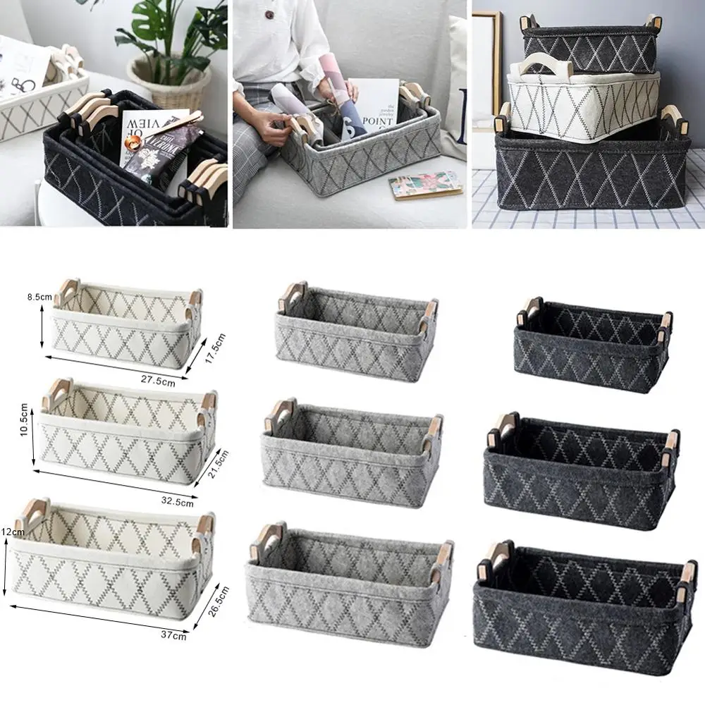 

Foldable Desktop Storage Box Felt Toy Dirty Clothes Container Organizer laundry basket toy storage bag Socks Underwear organizer