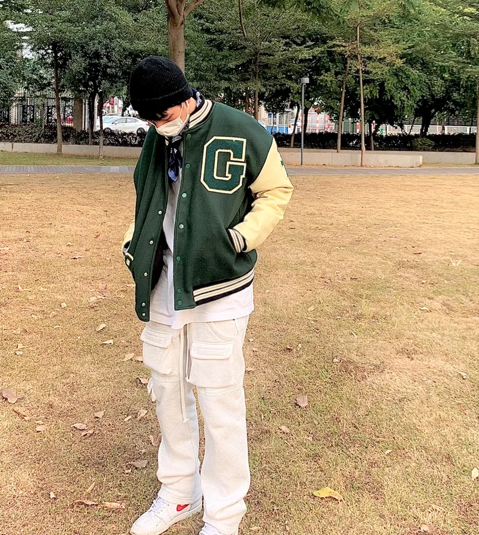Hip Hop Varsity Jacket Mens Furry 