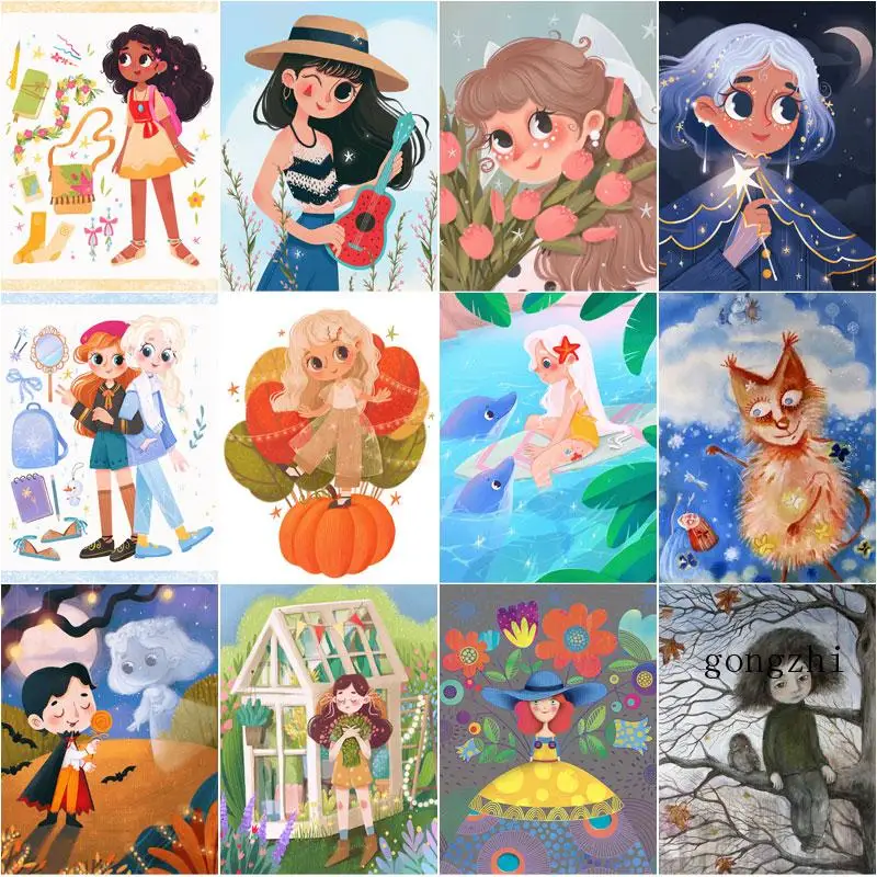 5D Diy Diamond Painting Embroidery Fashion Trend Girl Cross Stitch Kits Full Square Round Drill Rhinestone Mosaic Pictures Decor | Дом и сад