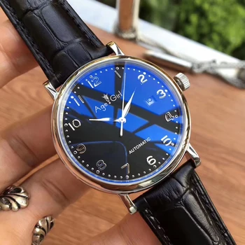 

Classic New Automatic Mechanical Men Arabic Numbers Stainless Steel Sapphire Silver Rose Gold Rome Leather Black Watch 40mm