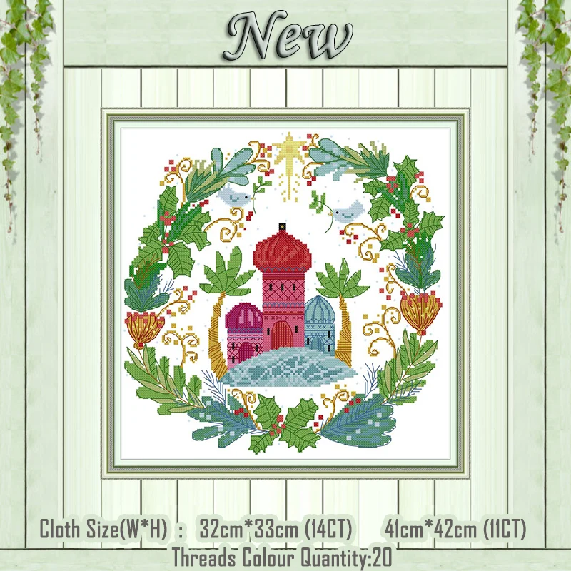 

Castle scenery build diy home decor painting counted printed on canvas DMC 14CT 11CT Cross Stitch Needlework Sets Embroidery kit