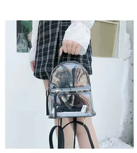 

2021 new fashion transparent backpack Korean version PVC portable jelly bag multi-purpose travel backpack