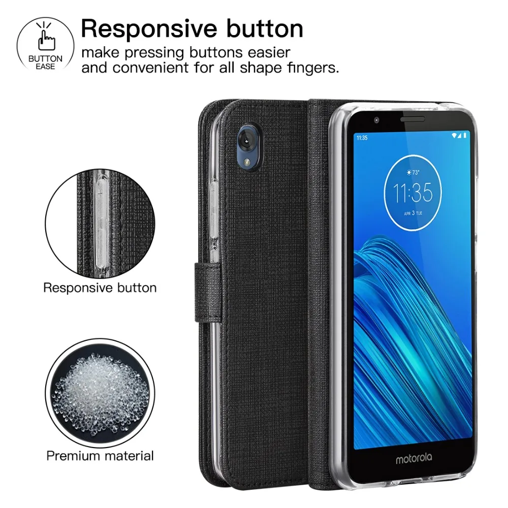 Кожаный чехол для Motorola Moto E6 раскладной чехол с держателем карты кобура магнитное притяжение чехол Coque для MOTO E6