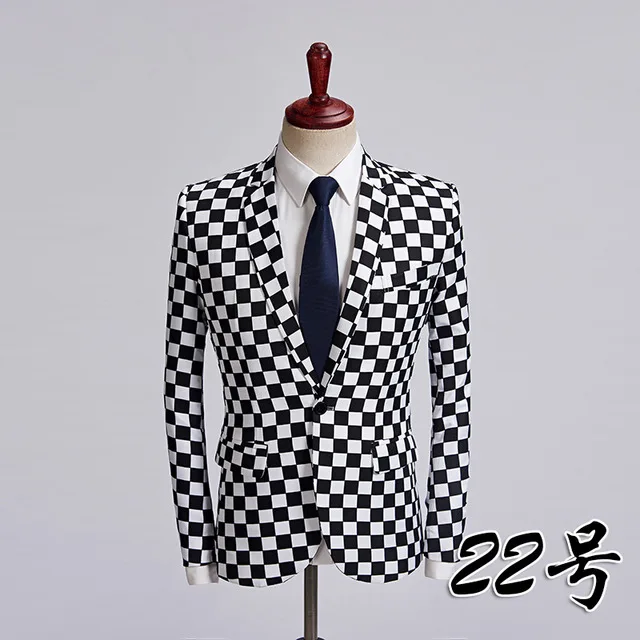 Бренд Aismz, M-5XL, модный мужской блейзер для досуга с леопардовым принтом, Мужской приталенный костюм, куртки для мужчин, костюм певицы - Цвет: 22