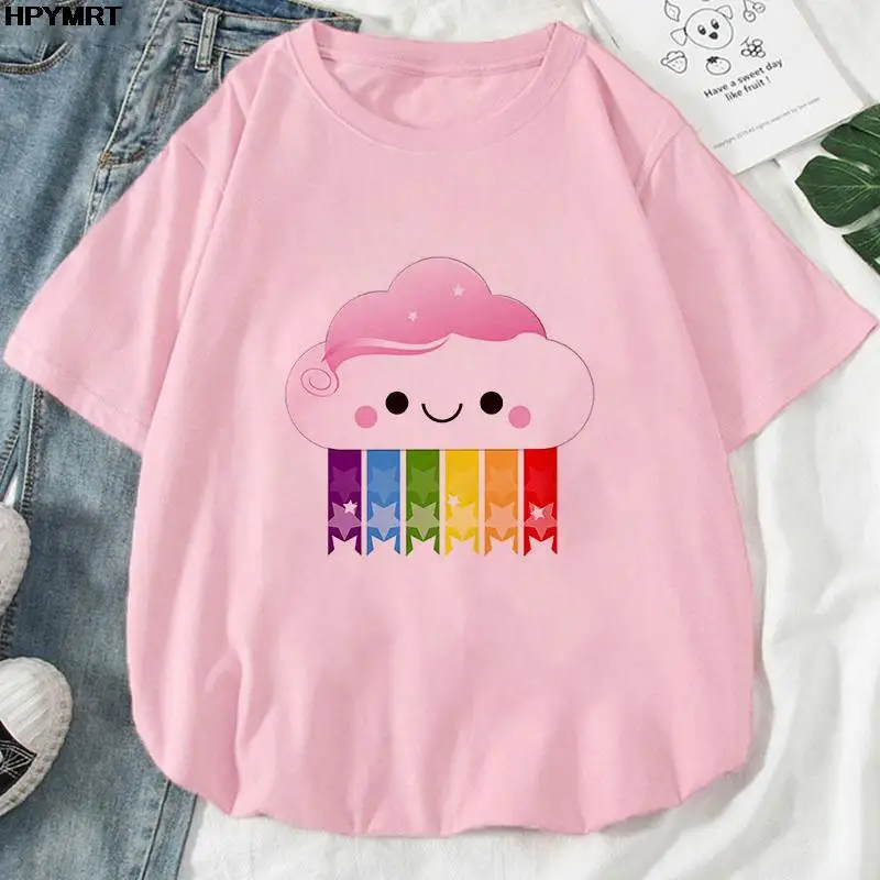 

Harajuku Graphics Tshirt Women Aesthetic Cute cloud Print T-shirt Summer short Sleeve T Shirt Tops Tee Female Clothes Streetwear