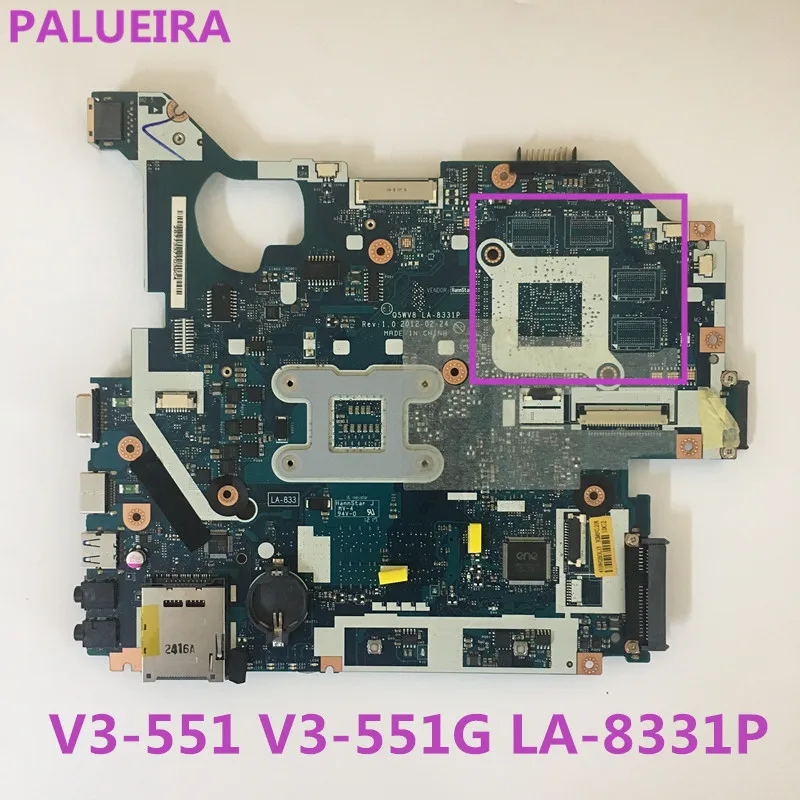 PALUBEIRA Q5WV8 LA 8331P основная плата для Acer asipre V3 551 551G Материнская ноутбука DDR3 NB.C1711.001