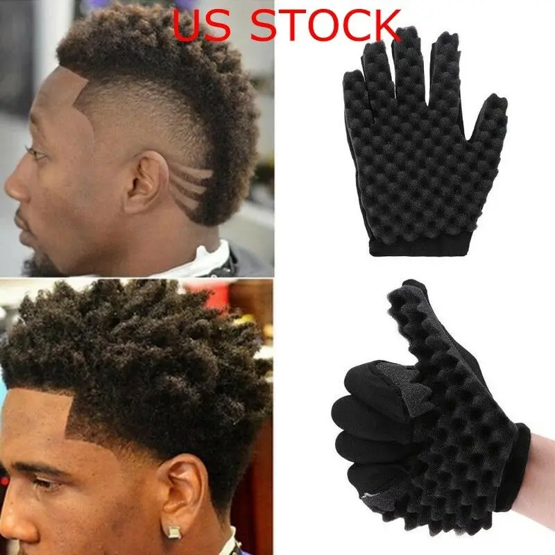 Парикмахерская Кисть для волос Губка перчатка Блокировка афро Curl Twist Dreads катушка волна косы перчатка для парикмахерской