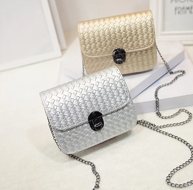 

2017 New Style Weaving long suo Shoulder Bag Casual Simple Chain Handbag