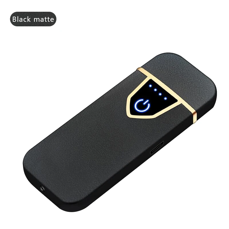 Перезаряжаемая зажигалка, Классическая модная ветровка, индукция, AI USB, Elctronic Ligther для мужчин, для курения, Zapalniczka - Цвет: Matte Black