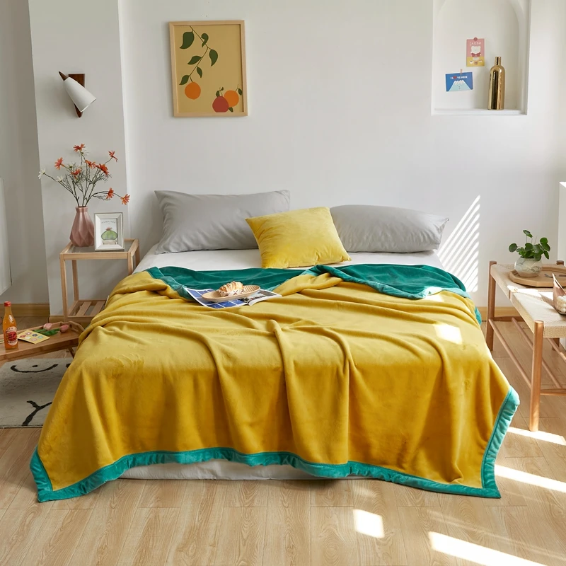 

Double-sided Color Matching Blanket AB Composite Blanket Milk Fleece Soft Thick Blanket Autumn Winter Nap Throw Blanket