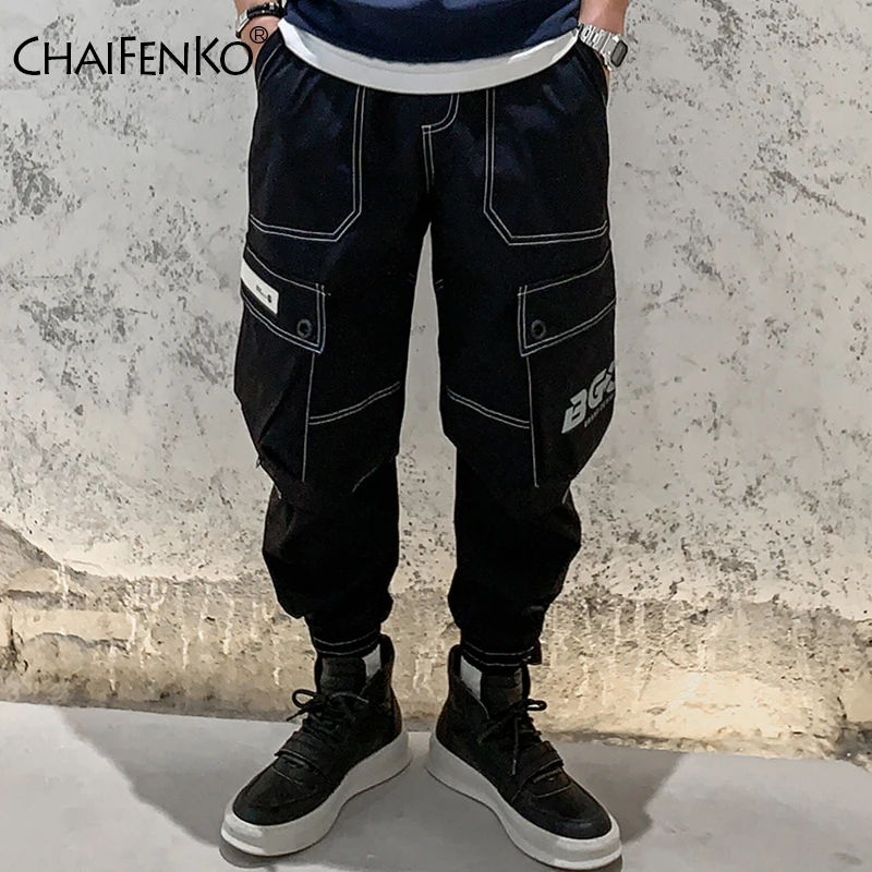 

Брюки-карго мужские светящиеся, в стиле хип-хоп, с карманами, 2021