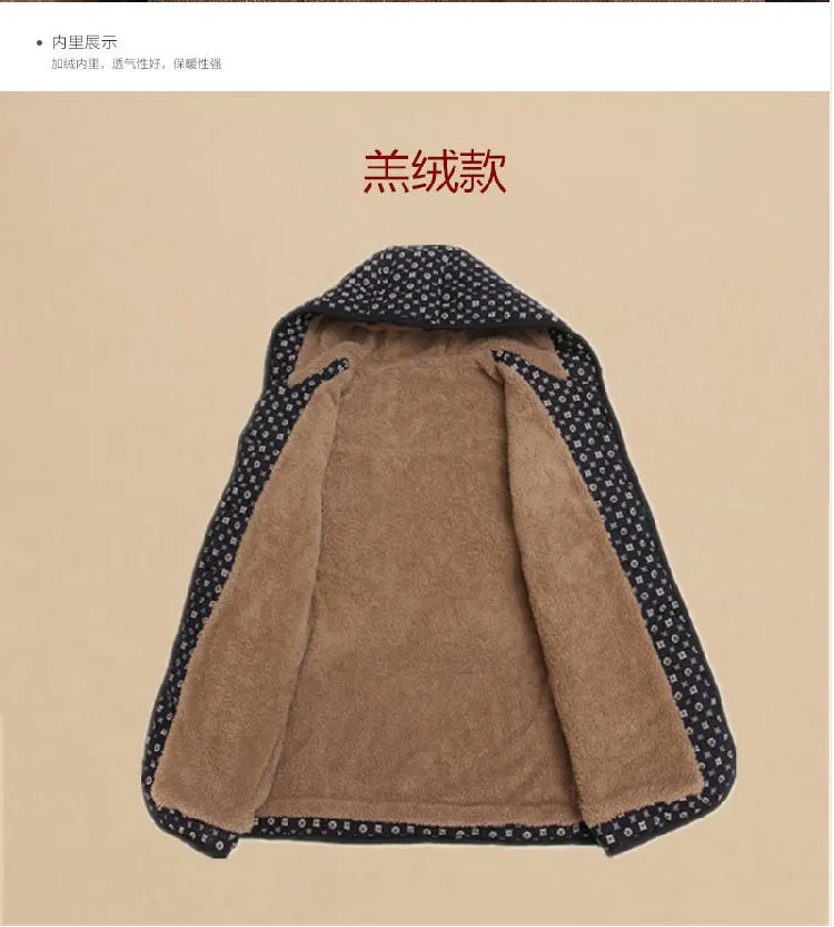 

Elderly Spring Winter WOMEN'S Top Grandma-Cotton Coat Brushed And Thick Grandma Cotton Overcoat 60-70-80-Year-Old