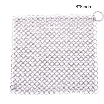 

Cast Iron Cleaner Stainless Steel Scrubber for Grill Scraper Skillet Ovens Waffle Iron Pan JAN88