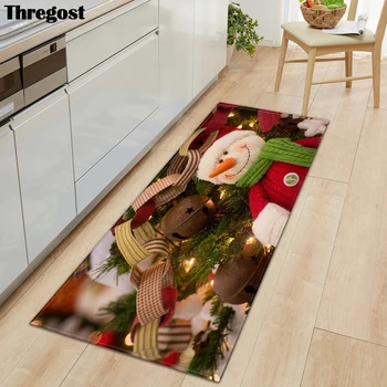 

Thregost Christmas Indoor Floor Mats 3D Caroon Printed Long Living Room Carpets Modern Microfiber Anti-Slip Home Decor Rugs