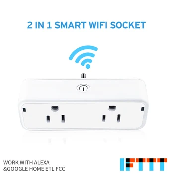 

US Mini Smart Plug Outlet Socket,Dual USB,Work with Amazon Alexa Google Home IFTTT,Wifi enabled Remote Control Socket