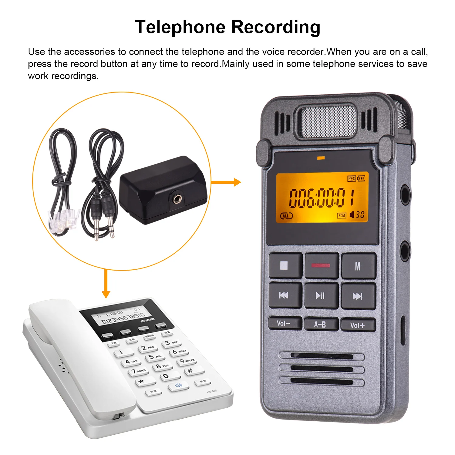 Цифровой диктофон MP3 музыкальный плеер однокнопочная запись голосовая поддержка запись монитор Запись 8 Гб