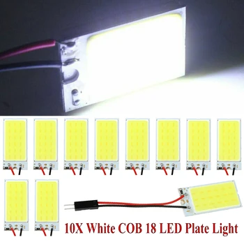 

Dropshipping 5/10Pcs T10 Led White COB 18 LED Plate Car Interior Dome Light Bulb Festoon 12V Lights Wholesale Quick delivery CSV