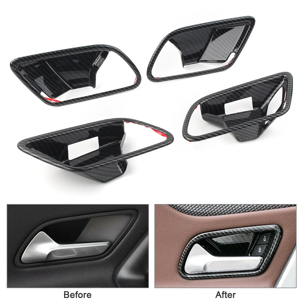 

4pcs/Set Auto Car Interior Door Handles Inner Handle Bowl Covers For Mercedes Benz A-Class W177 A200 A220 A250 2019 Carbon Fiber
