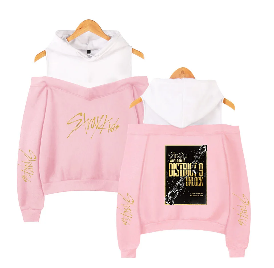 Женская флисовая толстовка с капюшоном KPOP Straykids Stray Kids World Tour District 9 длинными
