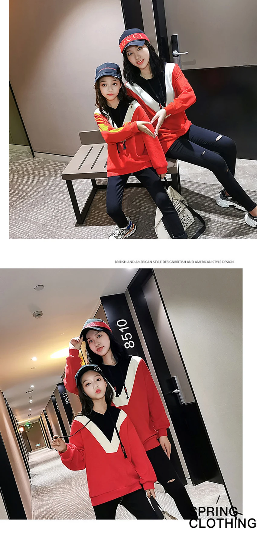 Модные одинаковые толстовки для всей семьи; сезон весна-осень; хлопковая одежда для мамы и дочки; полный Свитшот; Одинаковая одежда для семьи