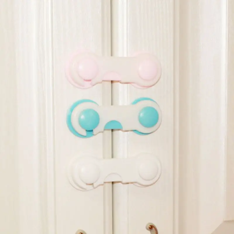 ABS Material Cabinet Door Lock Child Safety Proof Drawer Cabinets Oven Toilet Sea Cabinet Refrigerator Two-Color Open Plane Lock
