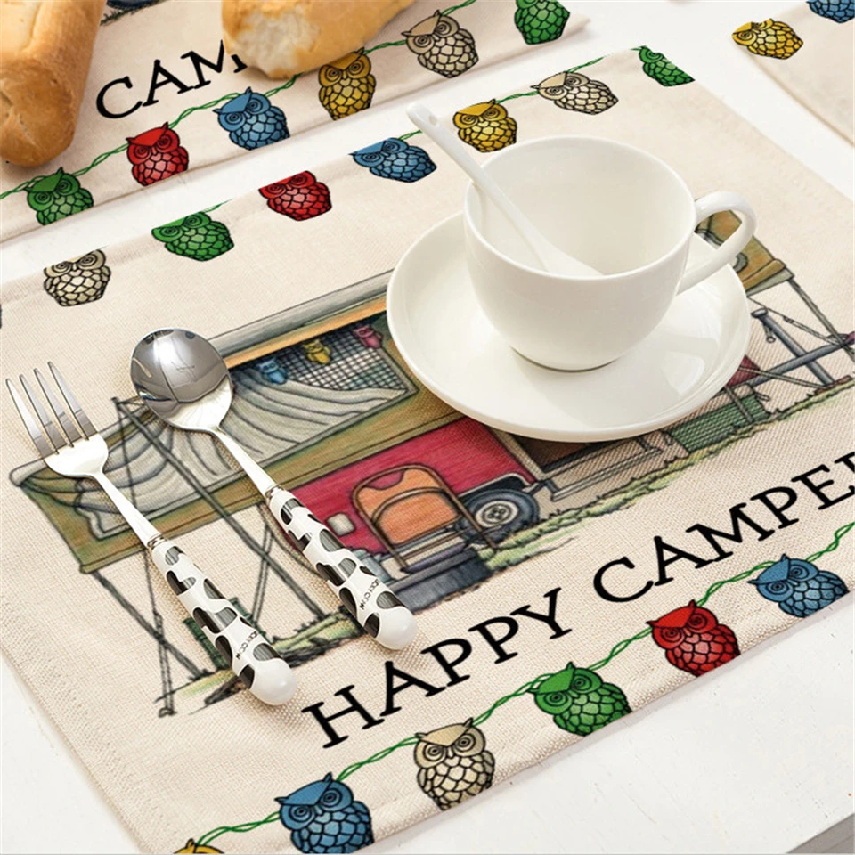 Кухонные столовые приборы Happy Campers для обеденного стола подставки из хлопка и