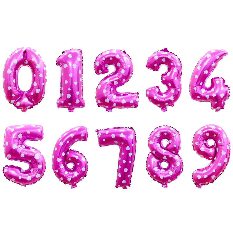 Pink Color 16Inches Birthday Number Balloon Happy Party Decorations Baloons Balon | Дом и сад