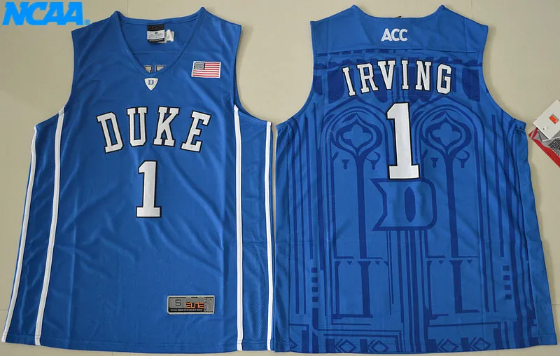 Новое поступление высокое качество NCAA Duke Kyrie Irving#1 футболка колледжа ограниченная Спортивная футболка S-XXXL - Цвет: 6