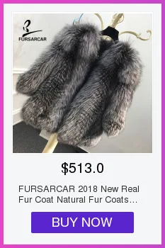FURSARCAR новые модные Для женщин реального норки пальто с большой Silver Fox меховой воротник Роскошные зимняя куртка Женские натурального меха