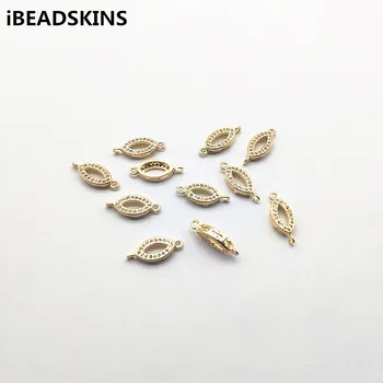 

New arrival! 15x6mm 50pcs Real gold plating Oval Connectors for Necklace DIY making /Earrings parts,hand Made Jewelry DIY