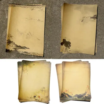 

48 Sheets Assorted Style Chinese Vintage Retro Kraft Letter Paper Pad Writing Stationery Paper Set For School Office Supplies