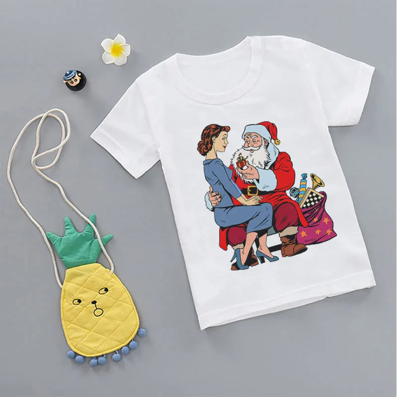 Забавная Рождественская рубашка с рисунком акулы, единорога, милые модные футболки для мальчиков, футболки для отдыха для девочек, Harajuku, с круглым вырезом - Цвет: 2733