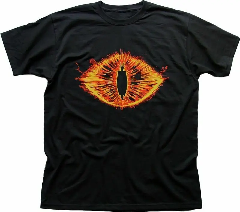 Eye of Sauron t-shirt lord of the ring tee LOTR print bright colorful flame