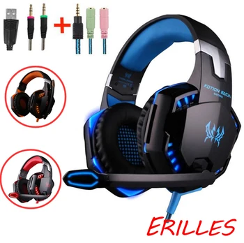 

New Kotion EACH G2000 Computer Stereo Gaming Headphones The best casque deep bass gaming headphones with Mic LED lights