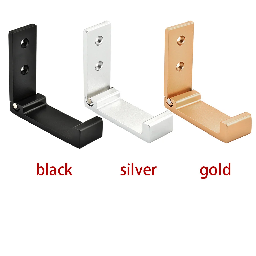 

Gold Silver Black Aluminum Alloy Collapsible Clothes Hanger & Towel & Coat & Robe Hook Decorative Bathroom Hooks Wall Mounted
